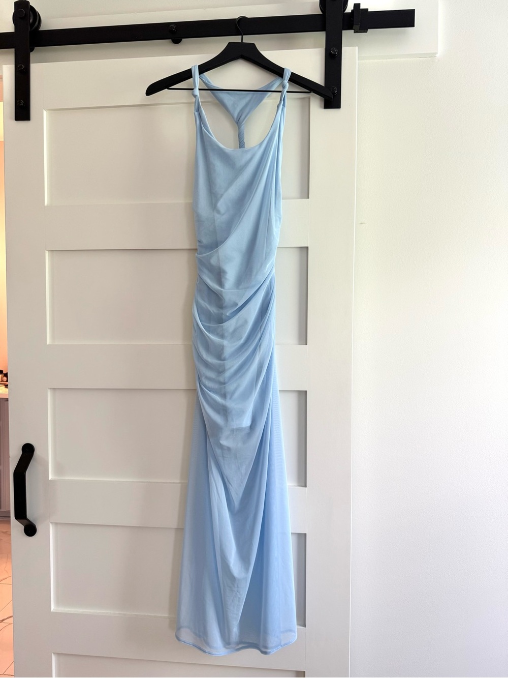 Light Blue Abercrombie Sleeveless Ruched Dress